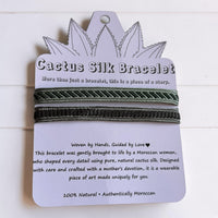 Argan Valley - Handmade Cactus Silk Bracelet - Sage Green Bangle