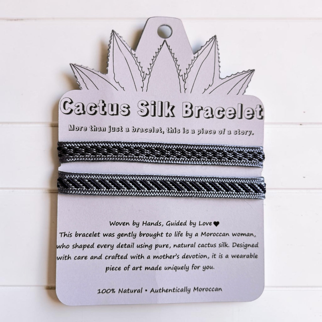 Jasmine Night - Handmade Cactus Silk Bracelet - Ivory White Bangle