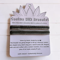 Menara Reflection - Handmade Cactus Silk Bracelet - Olive Green Bangle