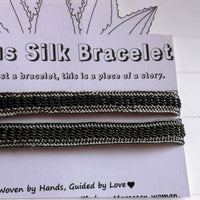Menara Reflection - Handmade Cactus Silk Bracelet - Olive Green Bangle