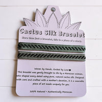 Royal Sabra - Handmade Cactus Silk Bracelet - Emerald Green Bangle
