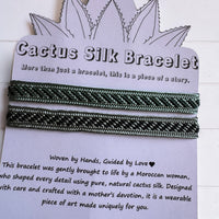 Royal Sabra - Handmade Cactus Silk Bracelet - Emerald Green Bangle