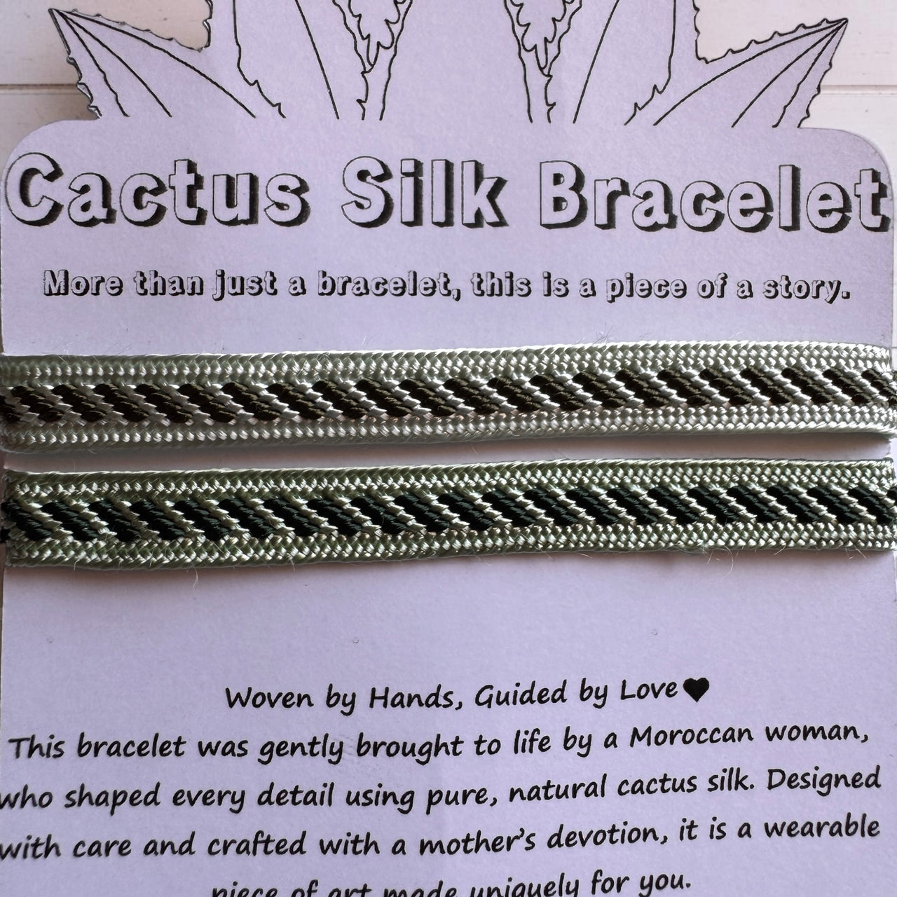 Toubkal Crest - Handmade Cactus Silk Bracelet - Stone Gray Bangle