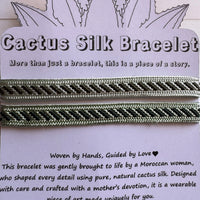 Toubkal Crest - Handmade Cactus Silk Bracelet - Stone Gray Bangle