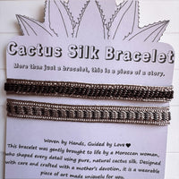 Andalusian Grace - Handmade Cactus Silk Bracelet - Coral Pink Bangle