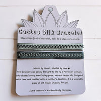 Bohemian Rif - Handmade Cactus Silk Bracelet - Mint Green Bangle