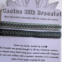 Bohemian Rif - Handmade Cactus Silk Bracelet - Mint Green Bangle
