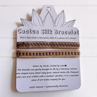 Kasbah Dusk - Handmade Cactus Silk Bracelet - Charcoal Black Bangle