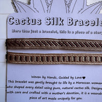Kasbah Dusk - Handmade Cactus Silk Bracelet - Charcoal Black Bangle