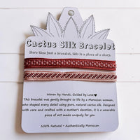 Moorish Charm - Handmade Cactus Silk Bracelet - Olive Green Bangle
