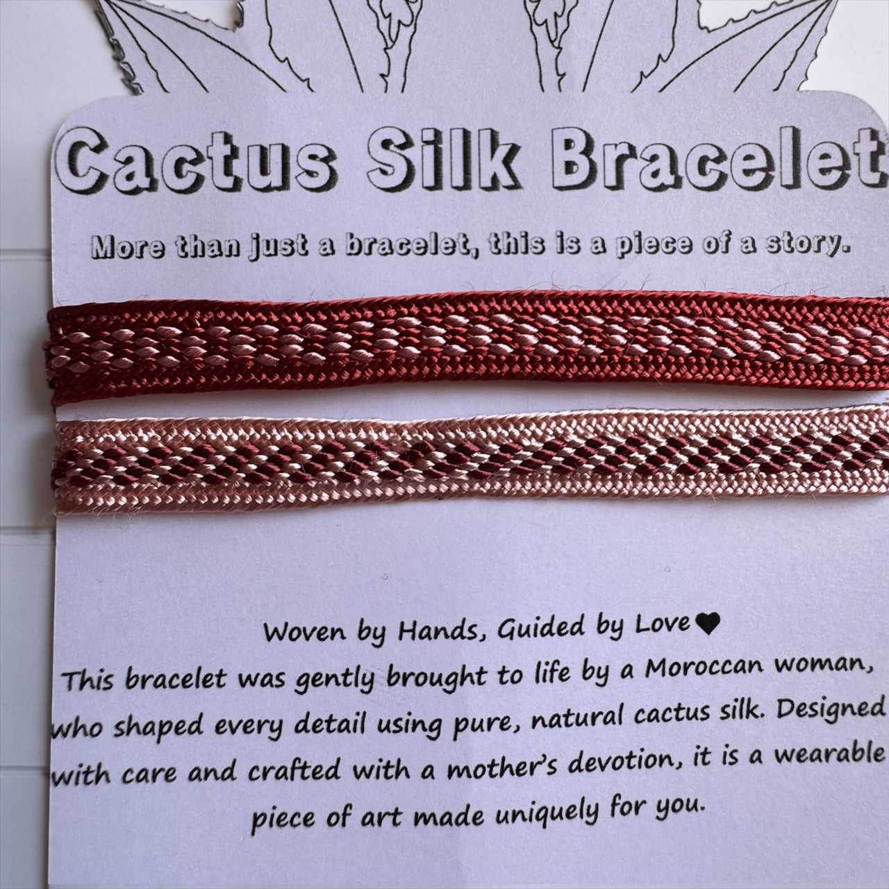 Moorish Charm - Handmade Cactus Silk Bracelet - Olive Green Bangle