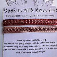 Moorish Charm - Handmade Cactus Silk Bracelet - Olive Green Bangle