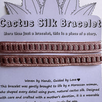 Sahara Glow - Handmade Cactus Silk Bracelet - Desert Gold Bangle