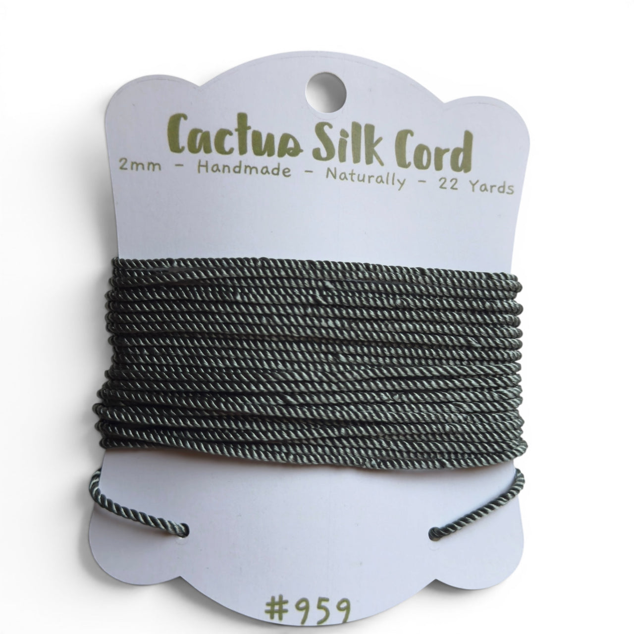 Grey Green, Cactus silk Handspun cord 100% Natural 1 mm : 959