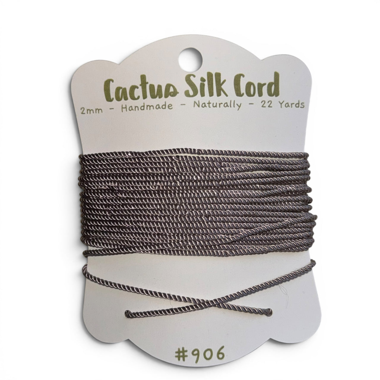 Taupe Grey, Cactus silk Handspun cord 100% Natural 1 mm : 906