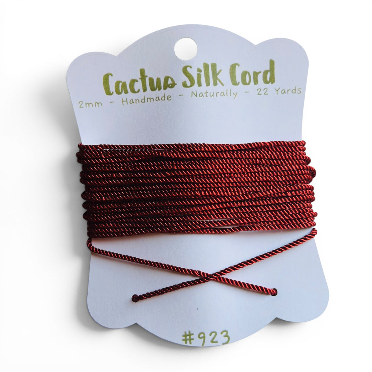 Crimson Red, Cactus silk Handspun cord 100% Natural 1 mm : 923