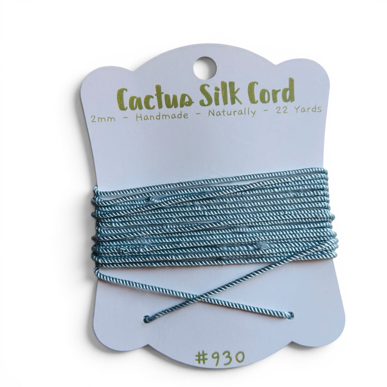 Teal Blue, Cactus silk Handspun cord 100% Natural 1 mm : 930