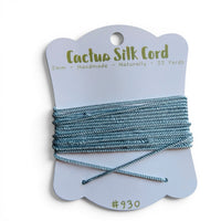 Teal Blue, Cactus silk Handspun cord 100% Natural 1 mm : 930