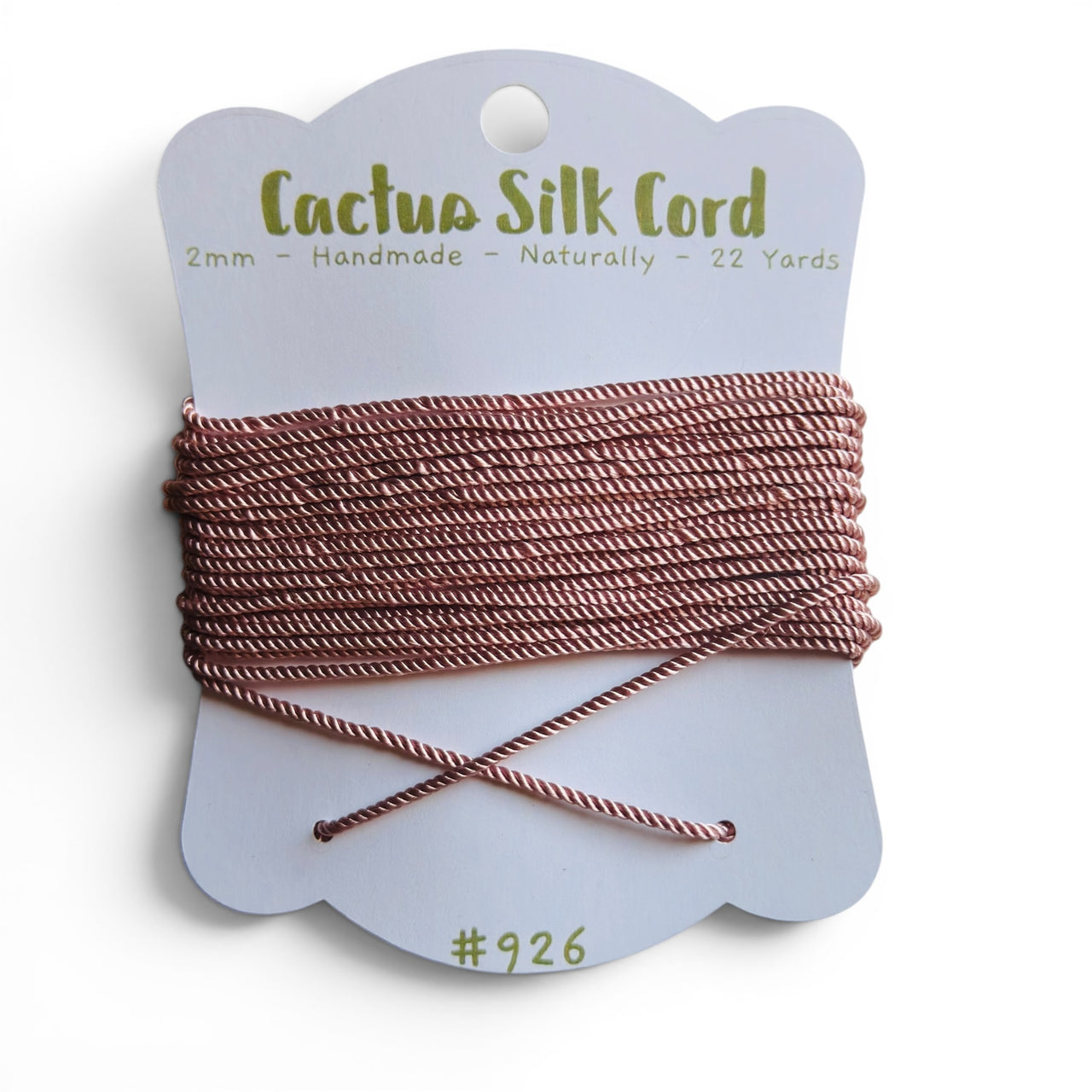 Clay Rose, Cactus silk Handspun cord 100% Natural 1 mm : 926