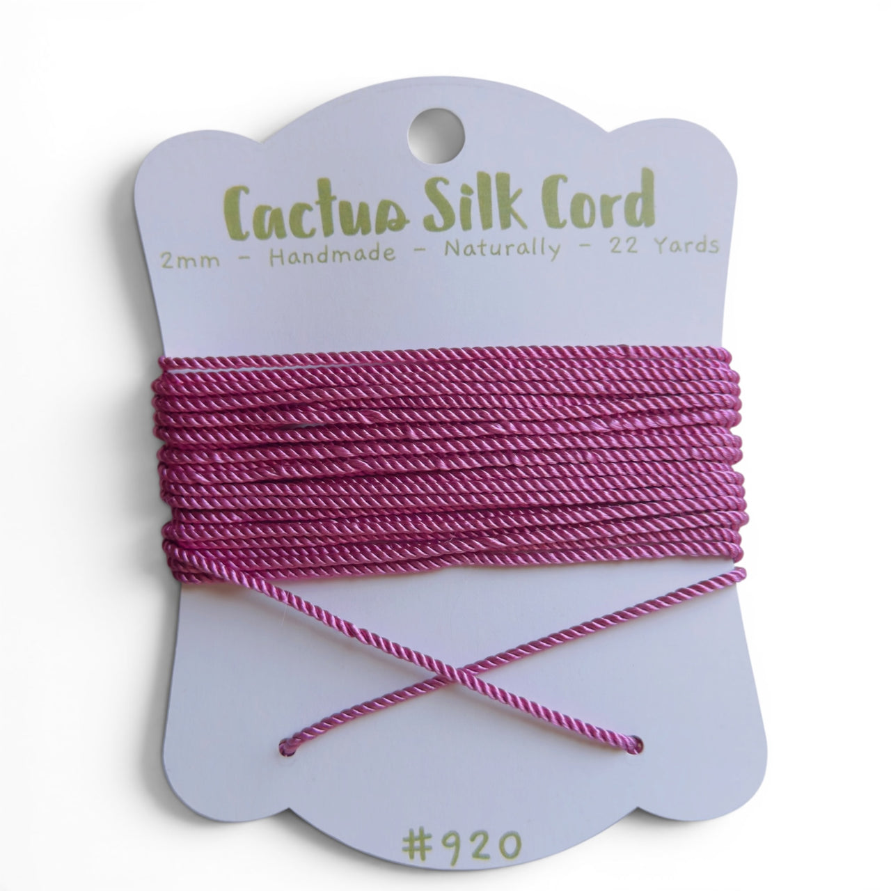 Fuchsia Pink, Cactus silk Handspun cord 100% Natural 1 mm : 920