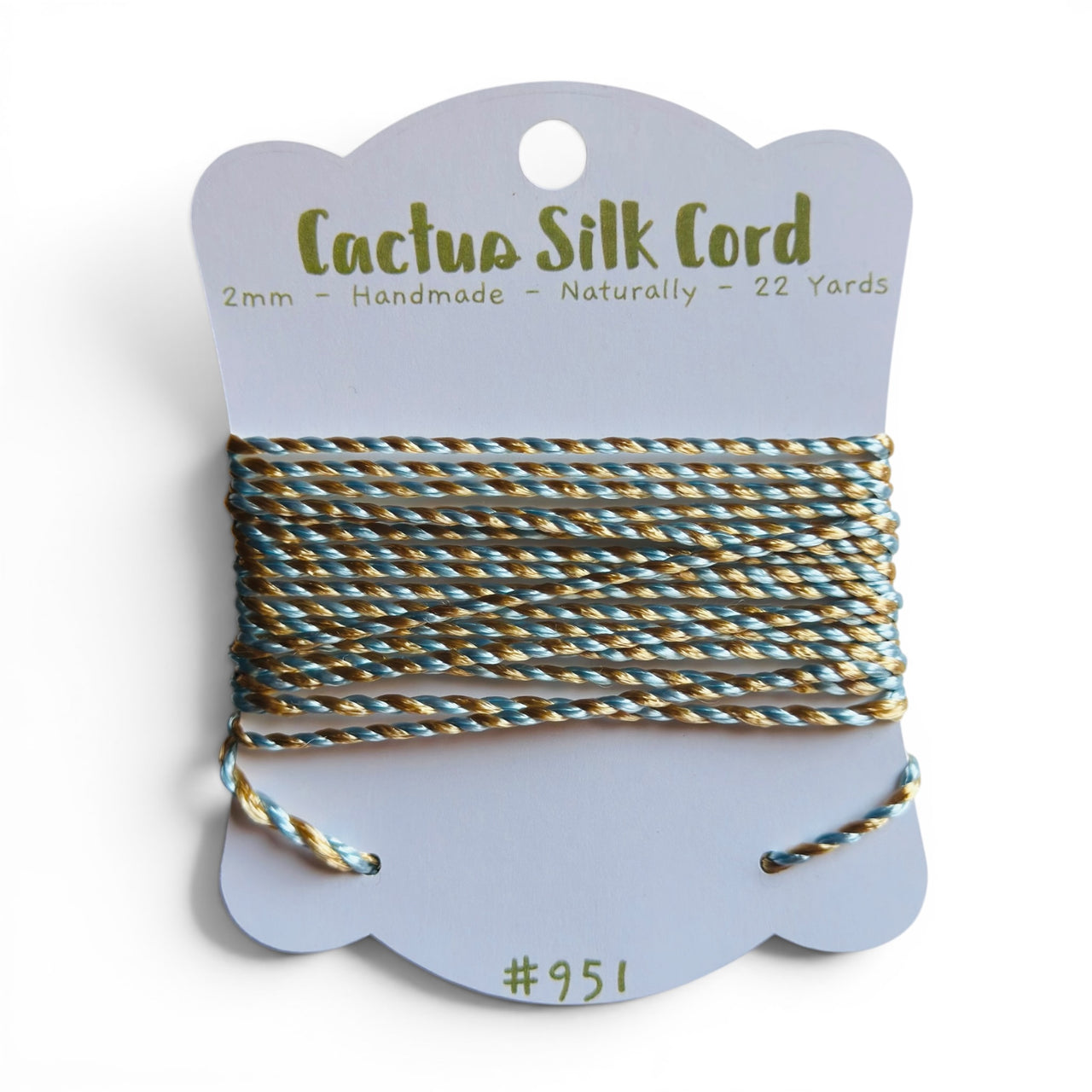 Blue Gold Mix, Cactus silk Handspun cord 100% Natural 1 mm : 951