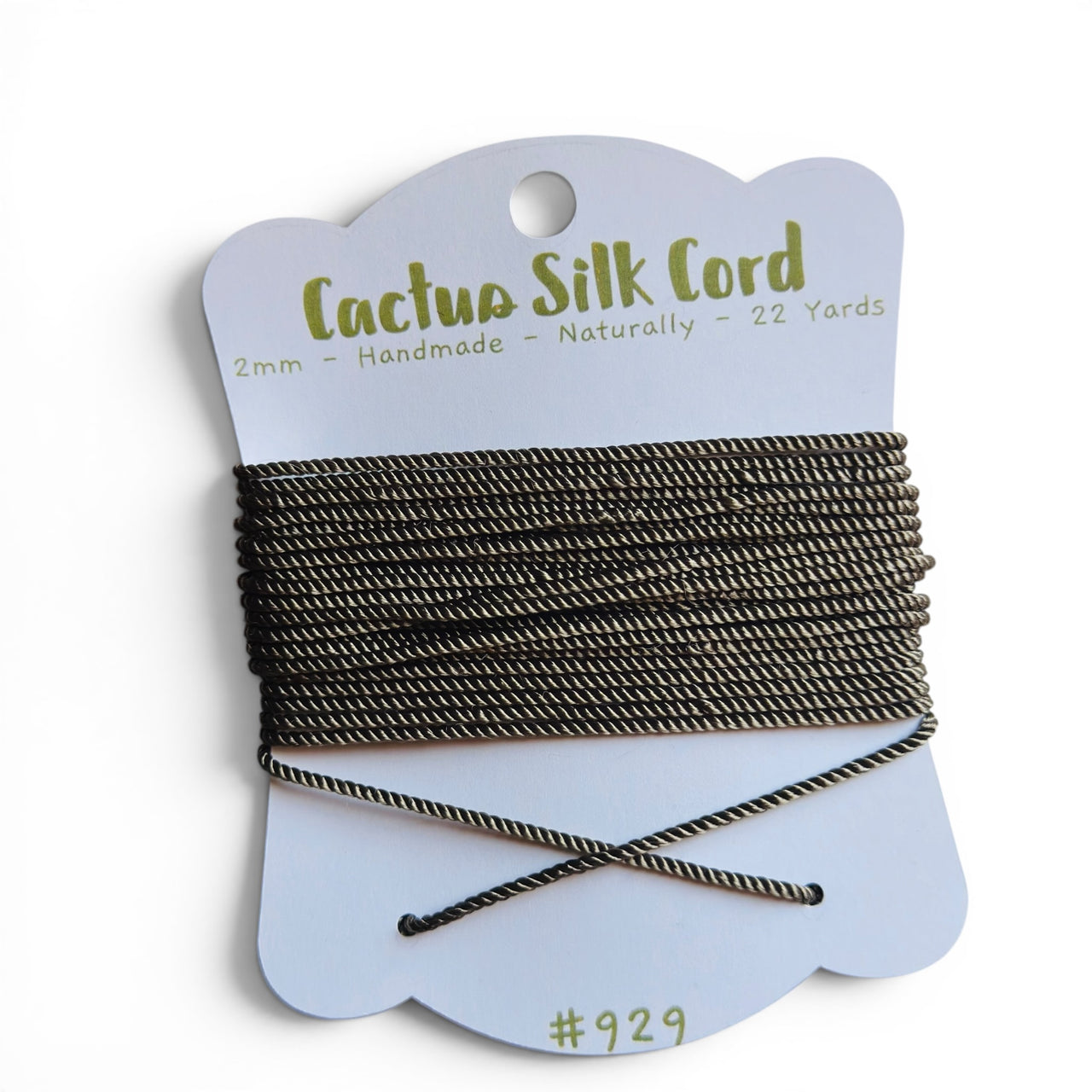 Olive Brown, Cactus silk Handspun cord 100% Natural 1 mm : 929