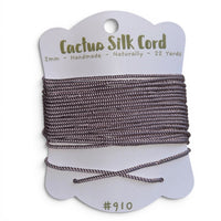 Mauve Taupe, Cactus silk Handspun cord 100% Natural 1 mm : 910