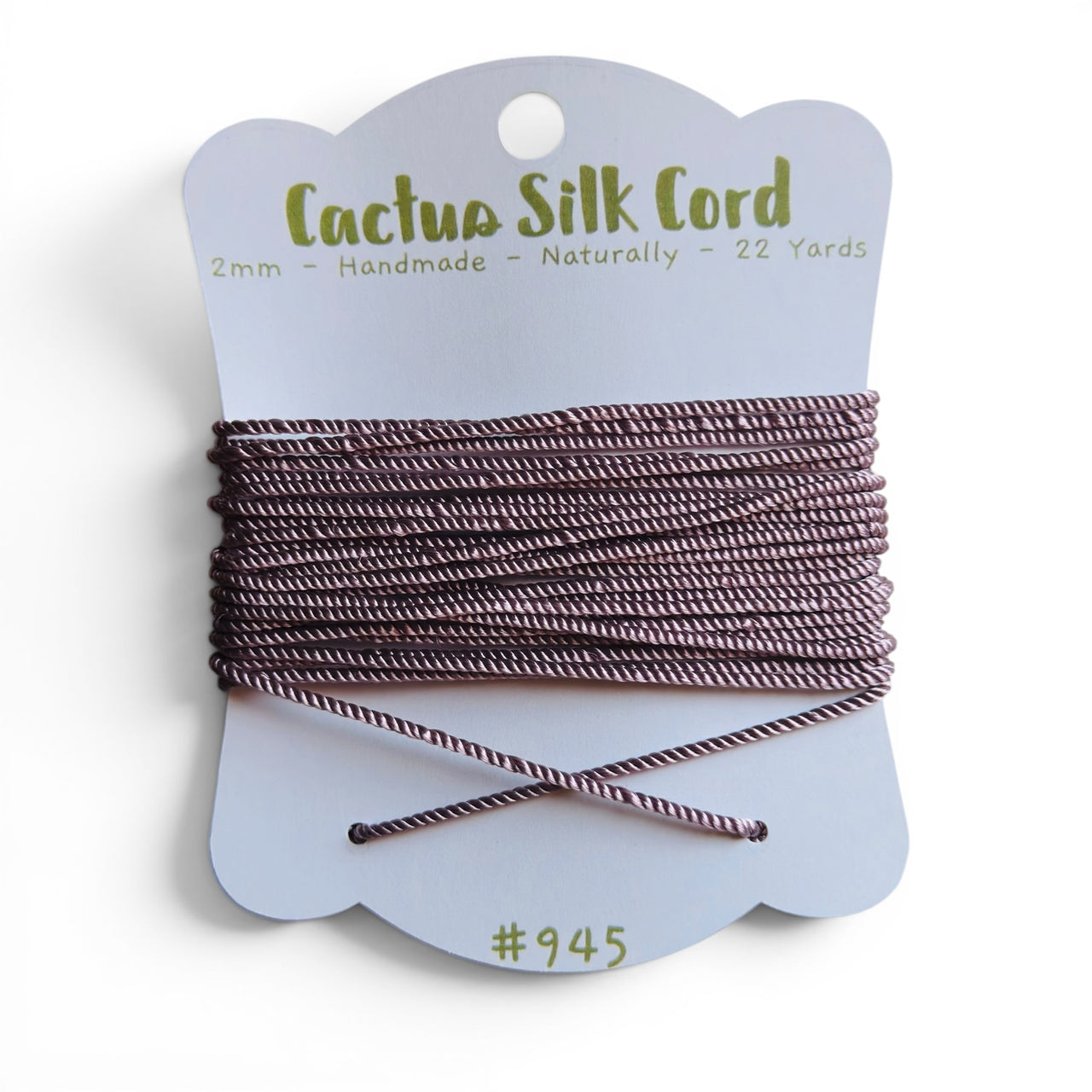 Dusty Mauve, Cactus silk Handspun cord 100% Natural 1 mm : 945