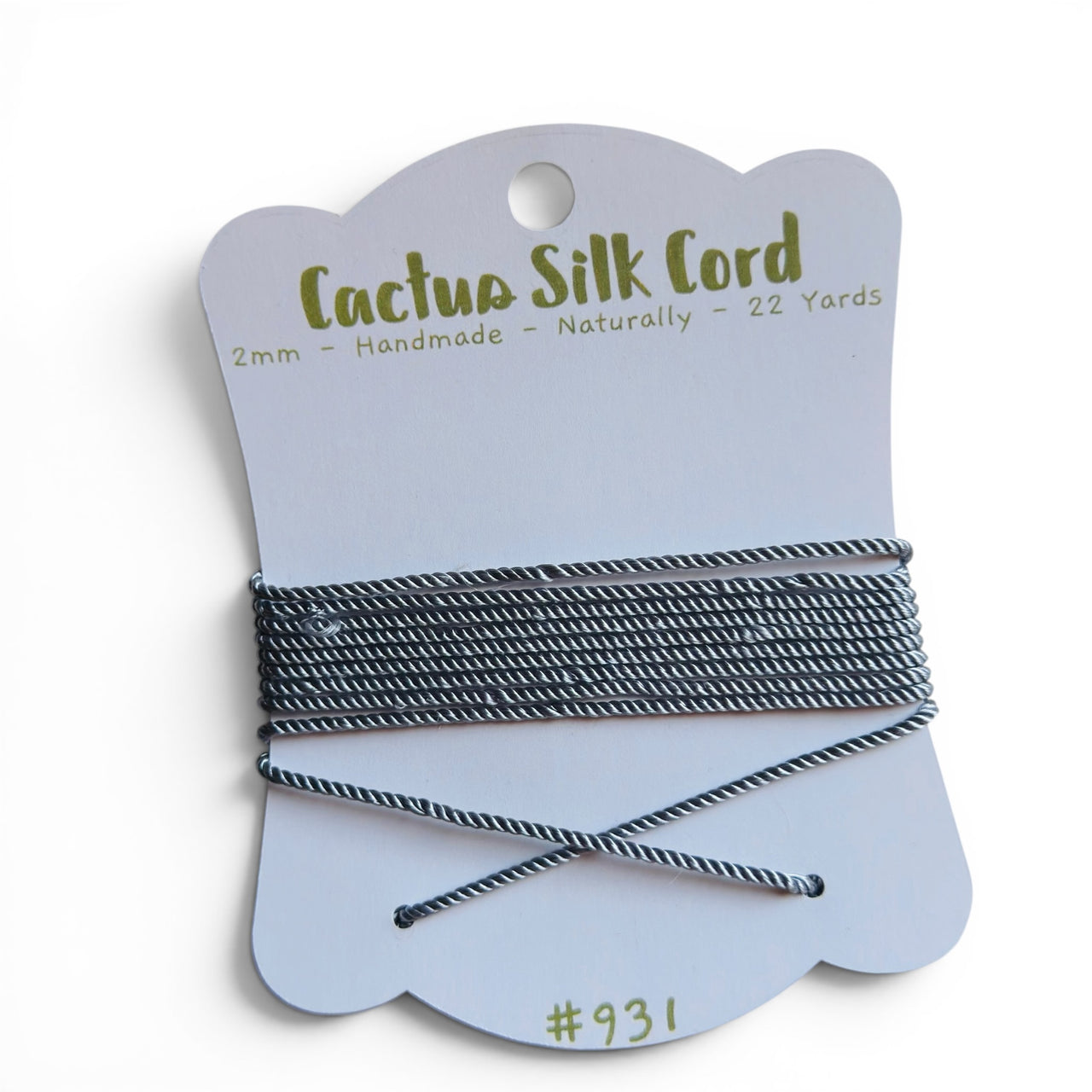 Slate Blue Grey, Cactus silk Handspun cord 100% Natural 1 mm : 931