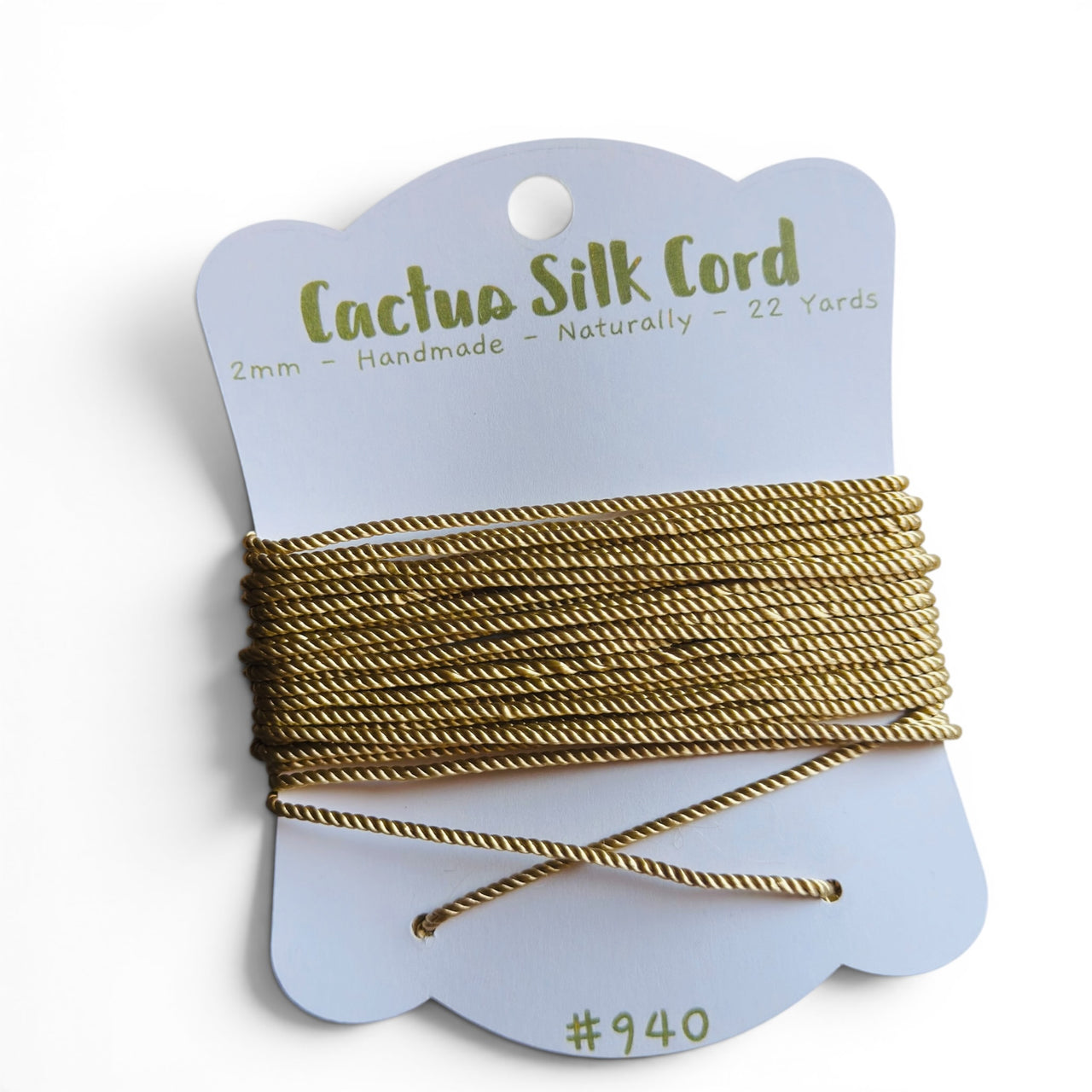 Gold Mustard, Cactus silk Handspun cord 100% Natural 1 mm : 940