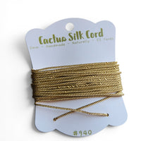 Gold Mustard, Cactus silk Handspun cord 100% Natural 1 mm : 940