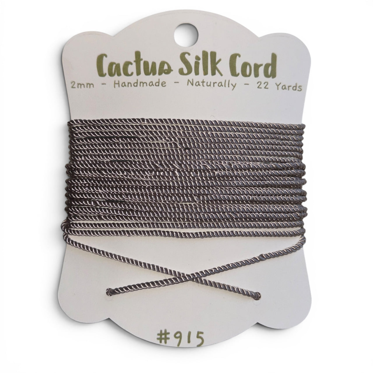Warm Grey, Cactus silk Handspun cord 100% Natural 1 mm : 915