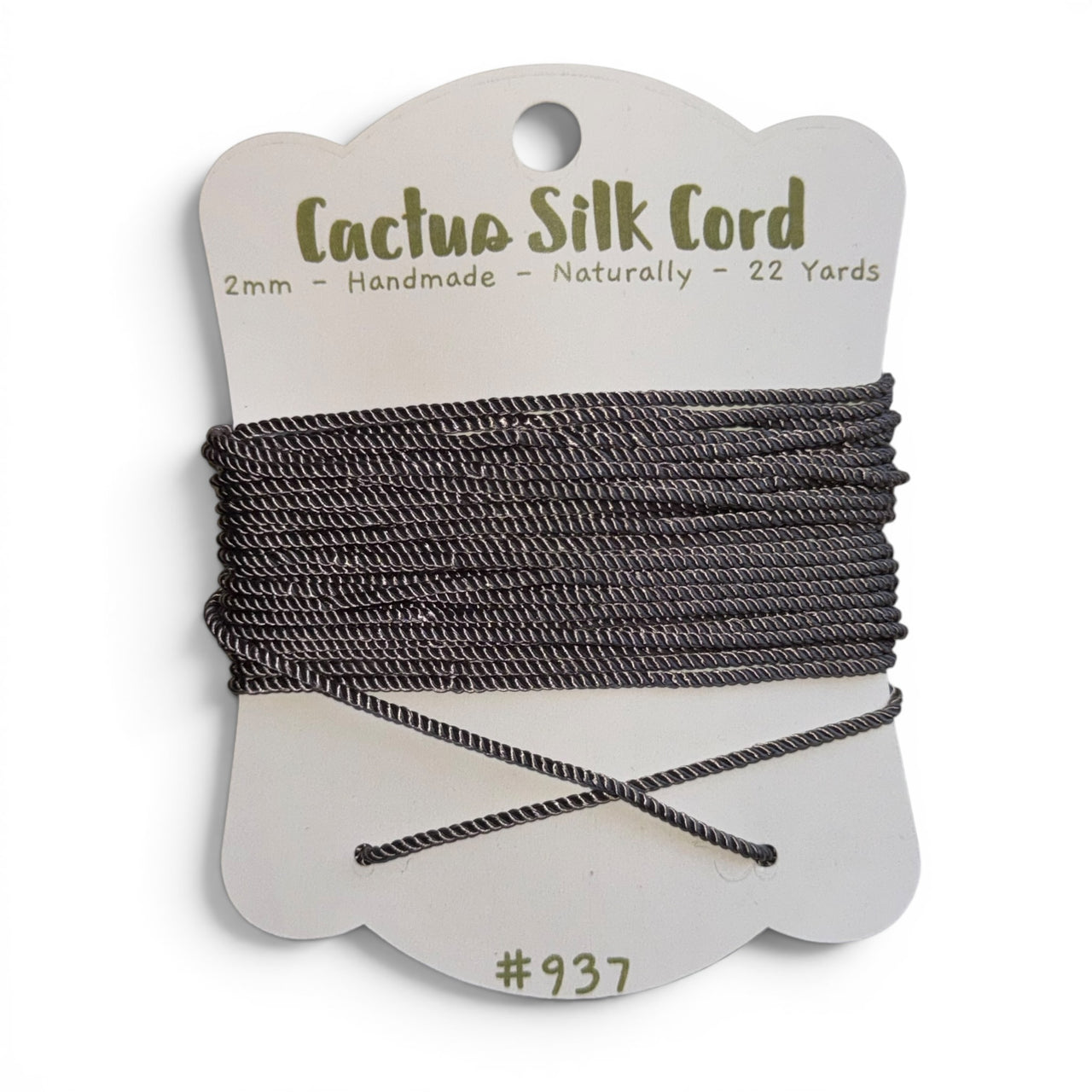 Charcoal Grey, Cactus silk Handspun cord 100% Natural 1 mm : 937