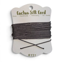 Charcoal Grey, Cactus silk Handspun cord 100% Natural 1 mm : 937