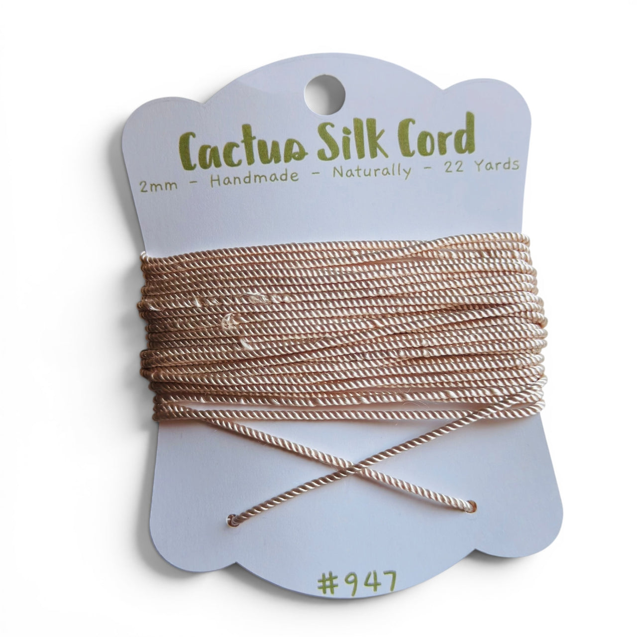 Champagne Blush, Cactus silk Handspun cord 100% Natural 1 mm : 947