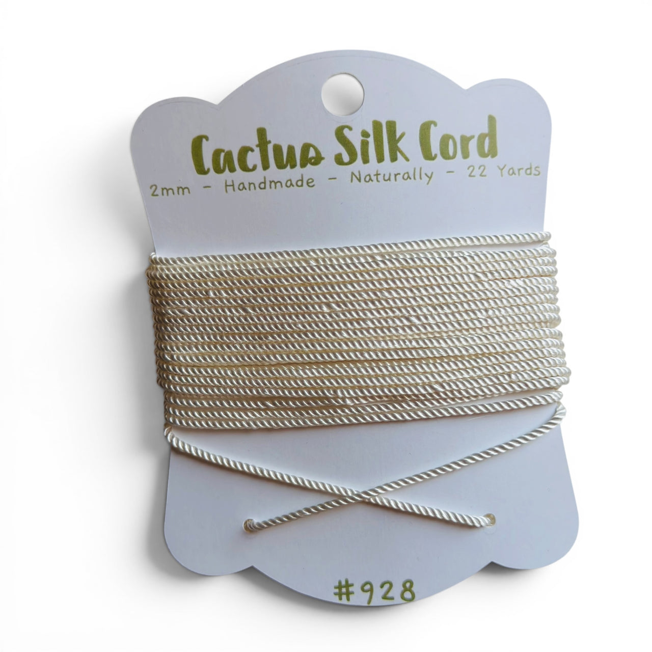 Cream Ivory, Cactus silk Handspun cord 100% Natural 1 mm : 928