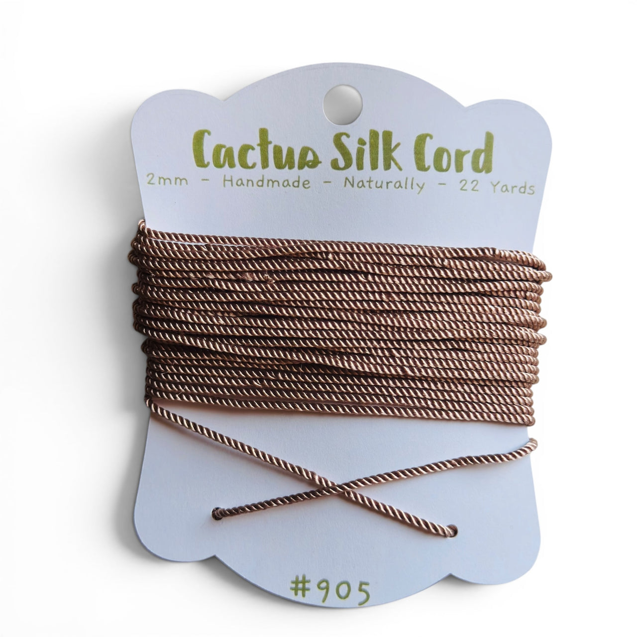 Caramel Brown, Cactus silk Handspun cord 100% Natural 1 mm : 905