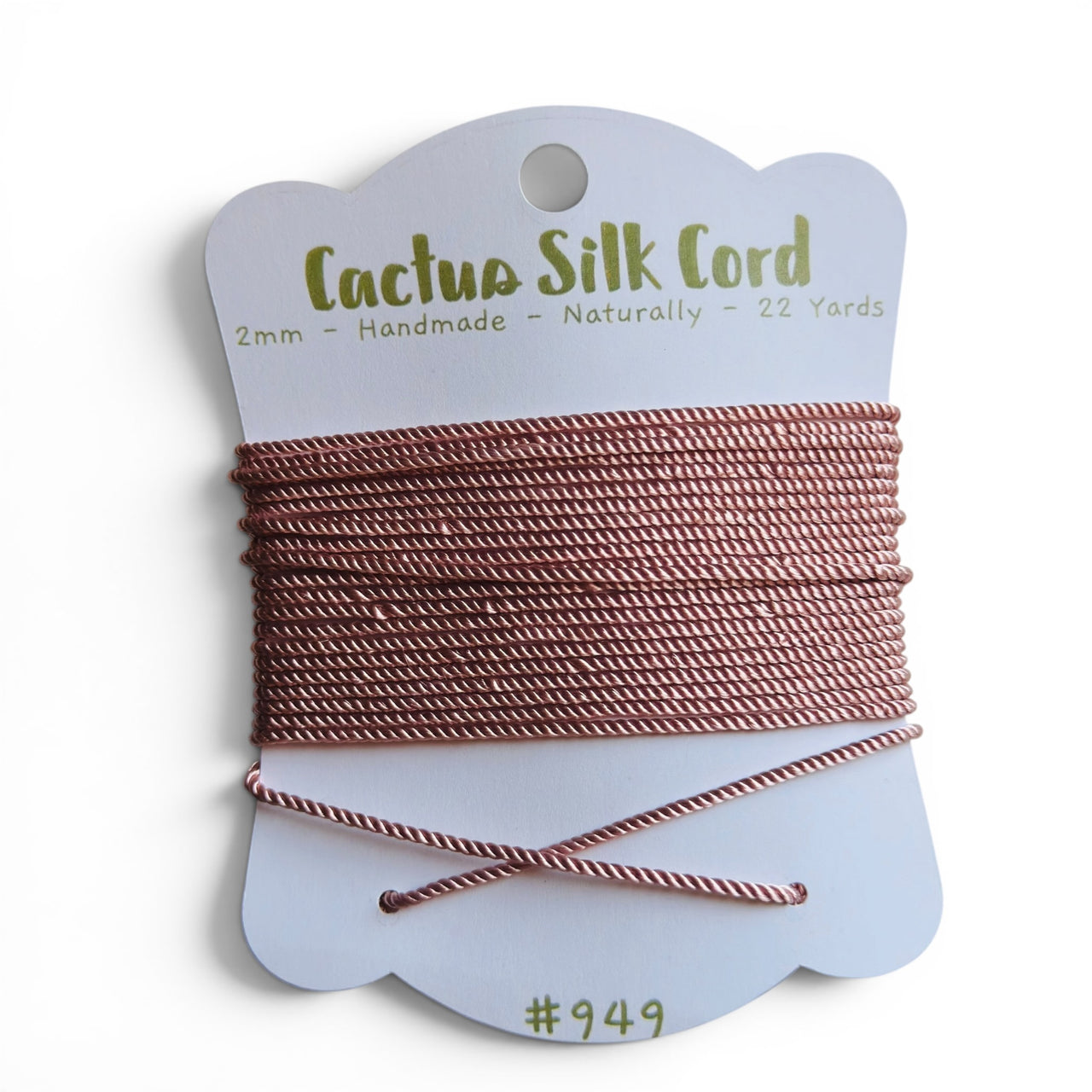 Dusty Salmon, Cactus silk Handspun cord 100% Natural 1 mm : 949