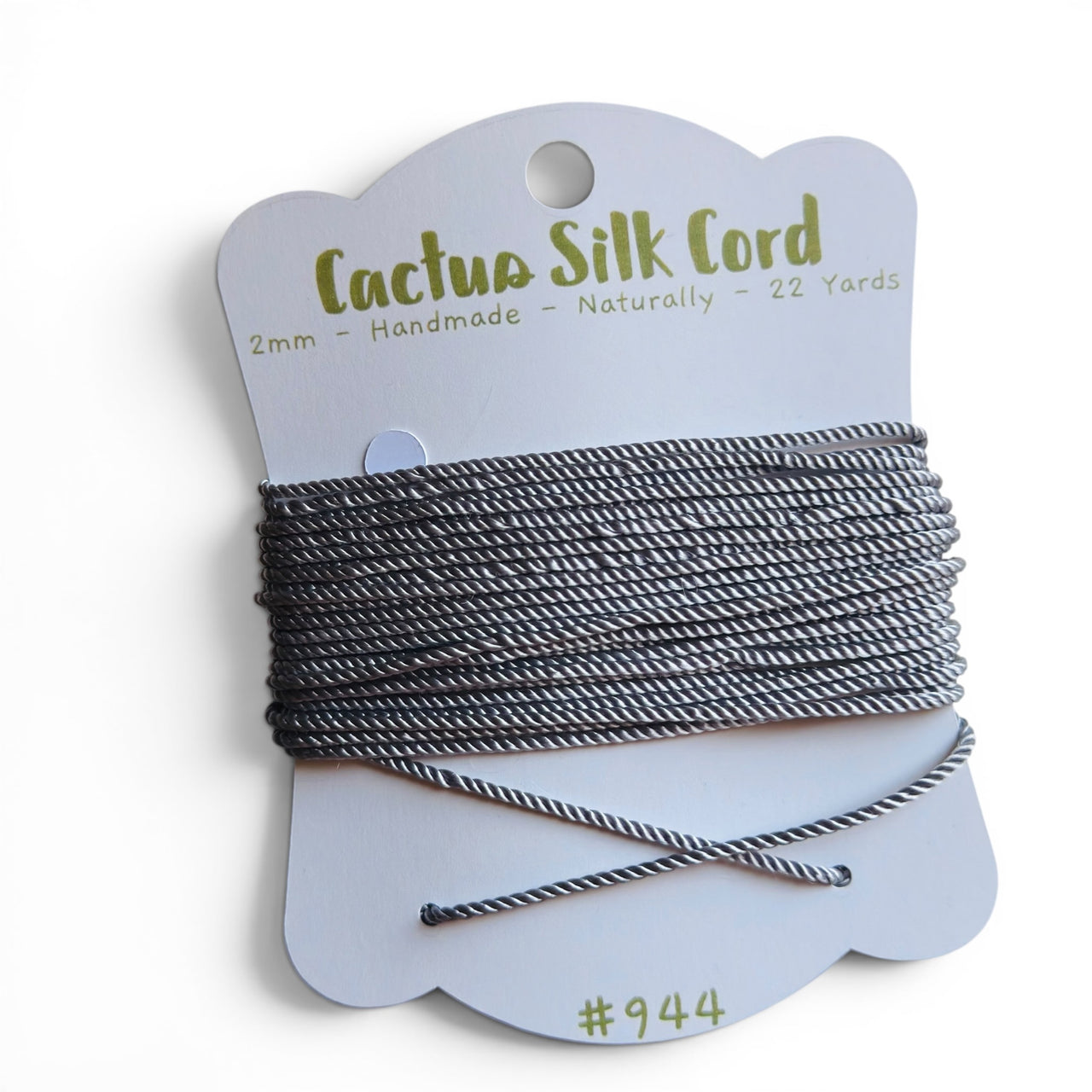 Slate Grey, Cactus silk Handspun cord 100% Natural 1 mm : 944
