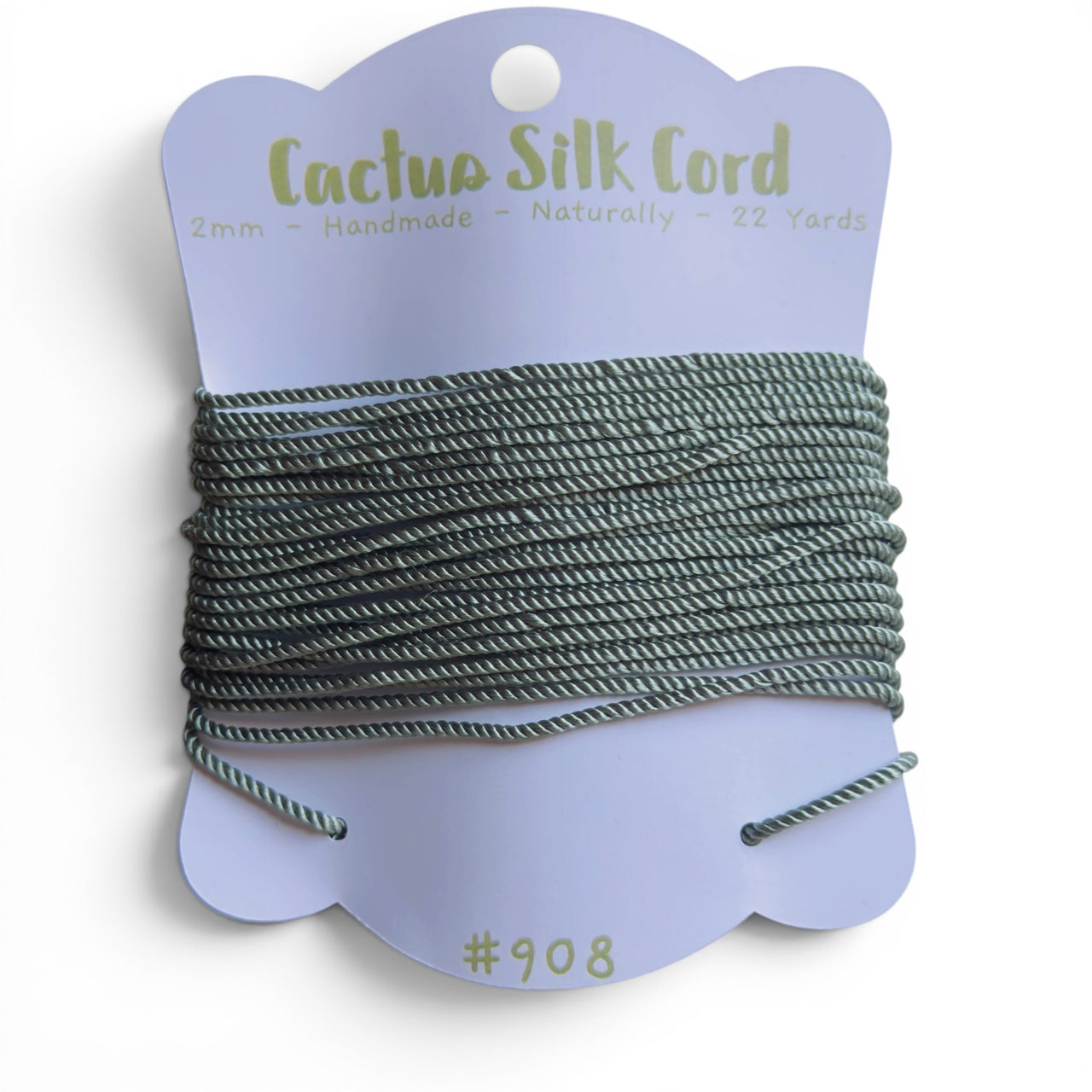 Grey Green, Cactus silk Handspun cord 100% Natural 1 mm : 908
