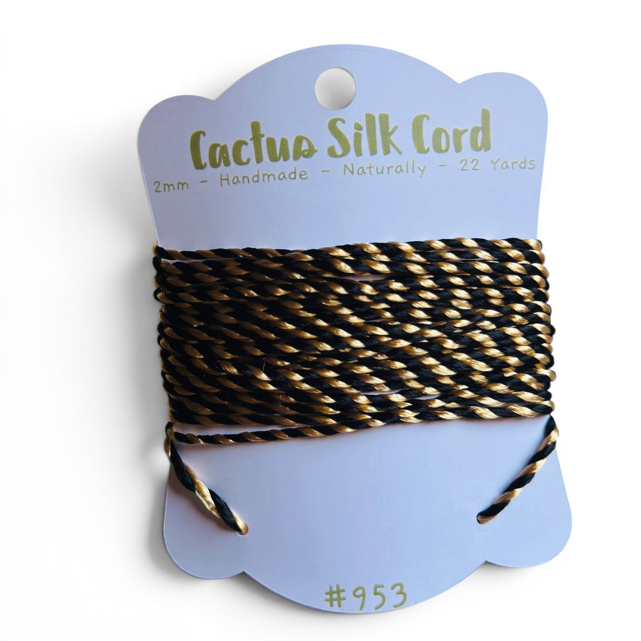 Black Gold Mix, Cactus silk Handspun cord 100% Natural 1 mm : 953