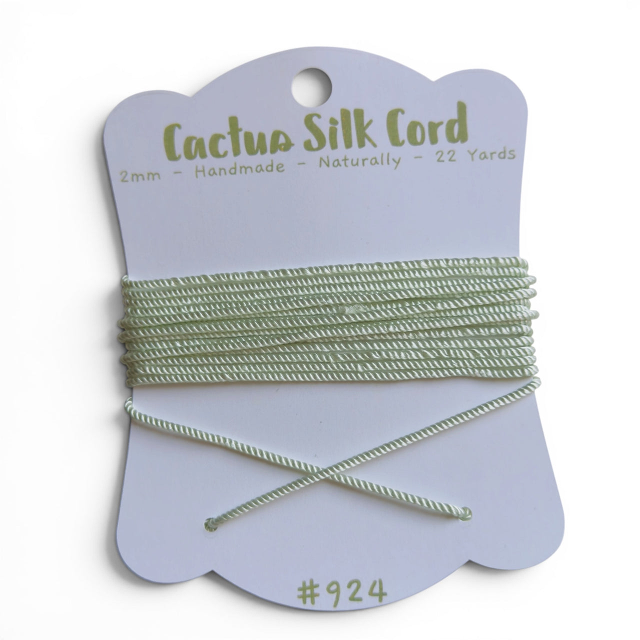 Pale Mint, Cactus silk Handspun cord 100% Natural 1 mm : 924