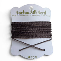 Dark Brown, Cactus silk Handspun cord 100% Natural 1 mm : 950