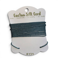 Dark Teal, Cactus silk Handspun cord 100% Natural 1 mm : 939