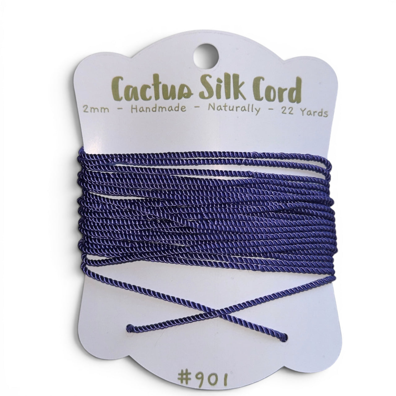 Navy Indigo, Cactus silk Handspun cord 100% Natural 1 mm : 901