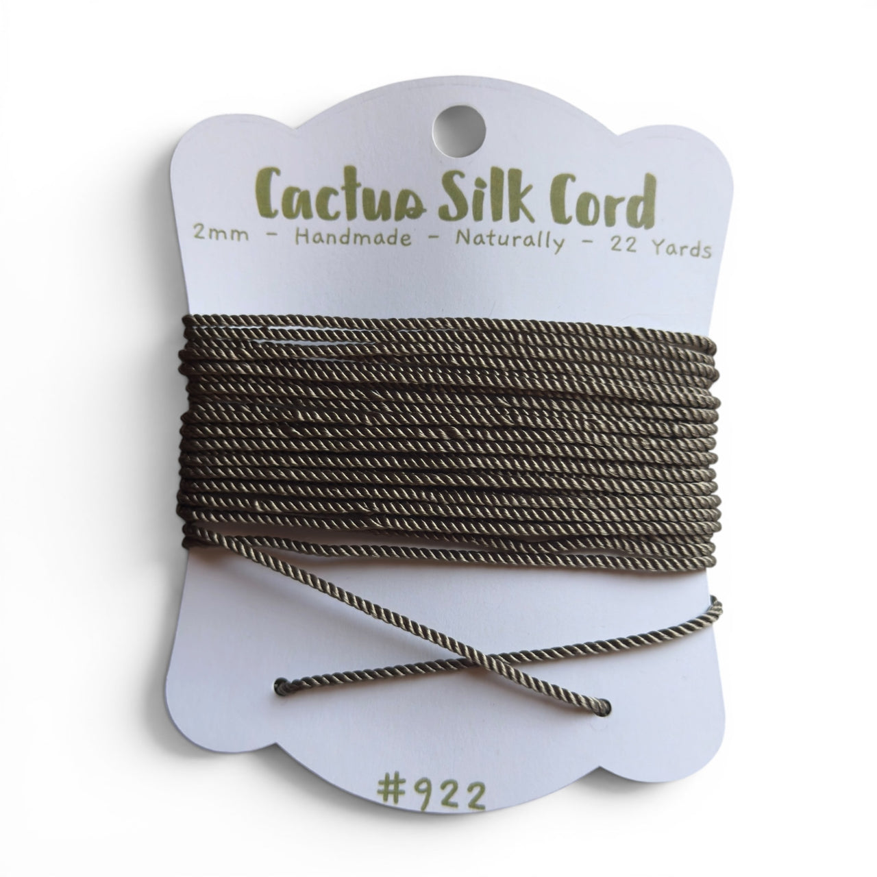Olive Brown, Cactus silk Handspun cord 100% Natural 1 mm : 922