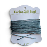 Teal Blue, Cactus silk Handspun cord 100% Natural 1 mm : 955