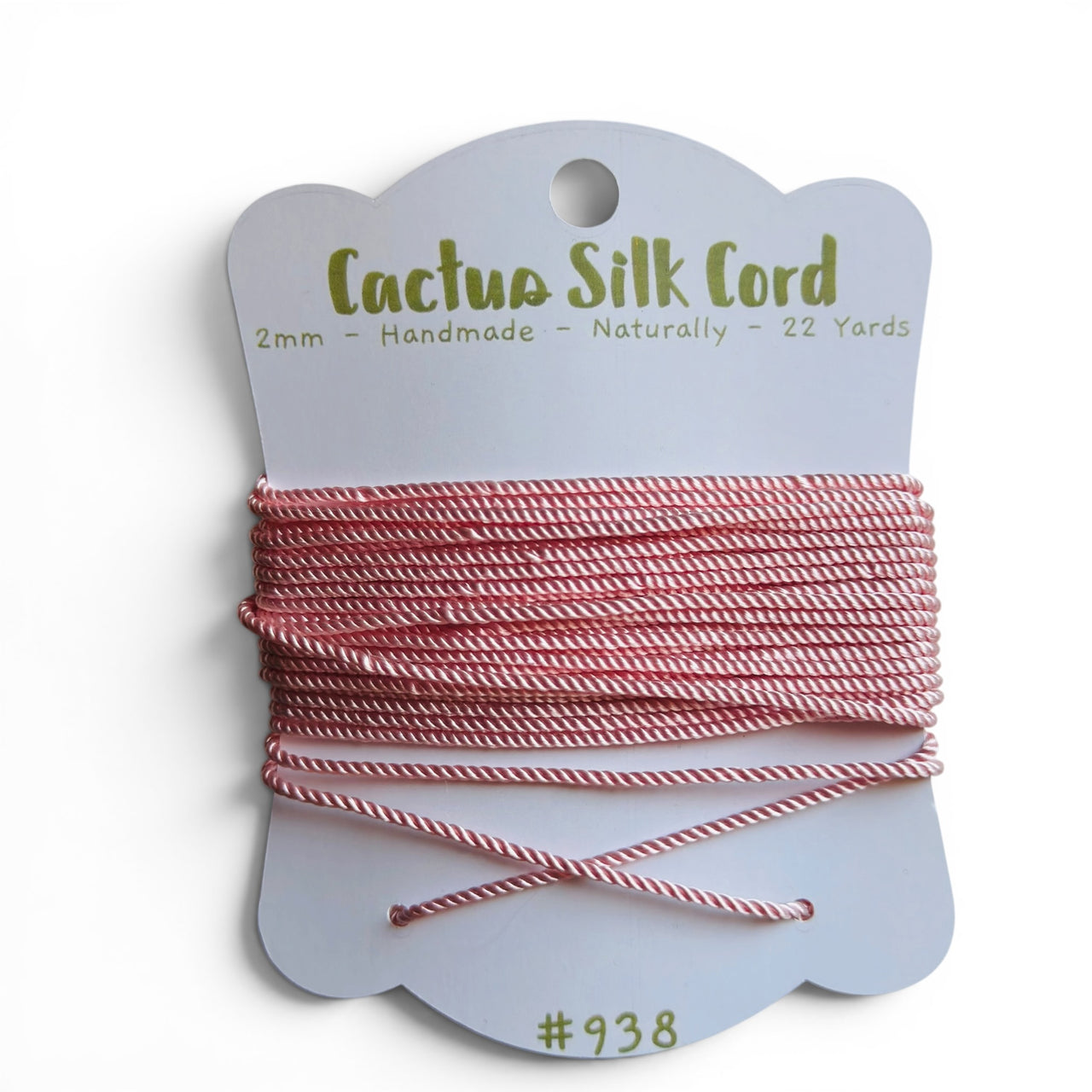 Dusty Pink, Cactus silk Handspun cord 100% Natural 1 mm : 938