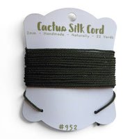 Dark Olive, Cactus silk Handspun cord 100% Natural 1 mm : 952