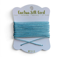 Aqua Turquoise, Cactus silk Handspun cord 100% Natural 1 mm : 912